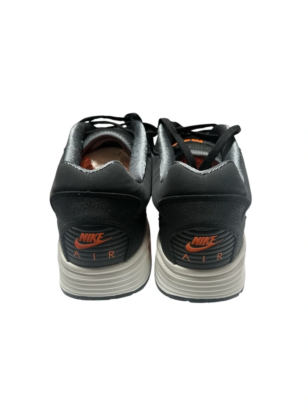 Nike Black & Orange Athletic Sneakers with White Swoosh‎